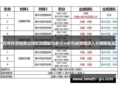 世界杯资格赛出线形势图解与要点分析伤病管理进入关键期备战 世界杯资格赛出线形势图解与要点分析伤病管理进入关键期备战